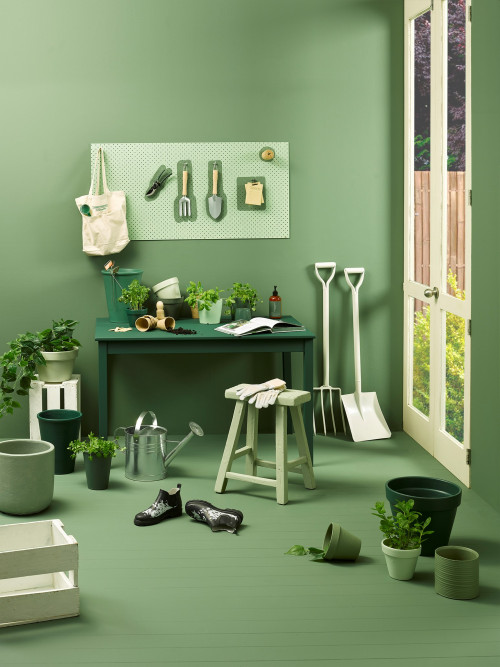 she shed, garden shed ideas, garden shed inspiration, garden shed design, green interior ideas