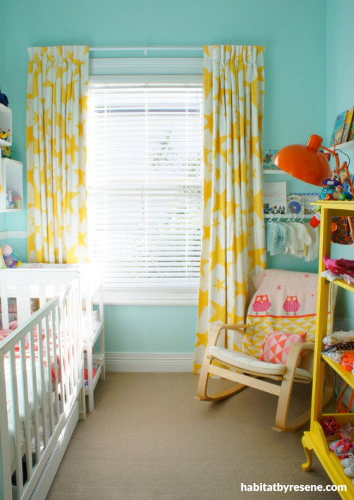 blue nursery, aqua nursery, turquoise bedroom, children's bedroom 