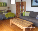sleepout, green, grey, white, grey sleepout, retro house, 1970s house 