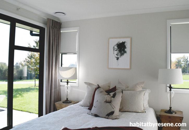 bedroom, spare bedroom, white bedroom, neutral bedroom, resene white pointer, sunny bedroom 