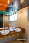 coloured ceiling, painted ceiling, bathroom, vanity, interior, bathroom ideas 