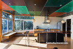 kitchen, painted ceiling, island bench, open-plan living, home design ideas 