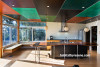 kitchen, painted ceiling, island bench, open-plan living, home design ideas 