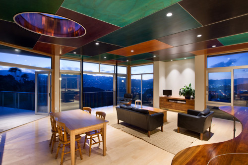plywood ceiling, painted ceiling, living room, lounge, dining room, open-plan living