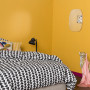 bedroom, yellow bedroom, citta design, black and white