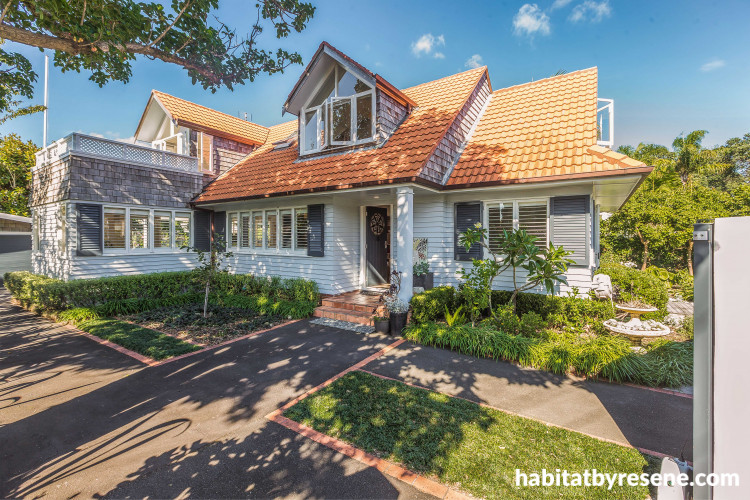 house exterior, grey house, grey exterior, painted weatherboards, grey weatherboards