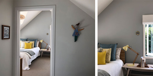 bedroom, grey bedroom, blue bedroom, master bedroom, interior inspiration, interior accessories