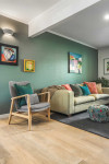A balance between warm and cool brought this coastal charmer to life