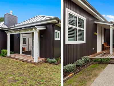 A classically-styled Matarangi bach makes the most of open-plan living
