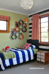 children, green, stripes, kids, bedroom,