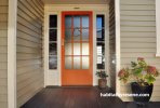 front door, orange, entrance way, paint ideas