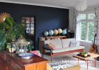blue, living room, inky blue, dark walls