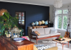 blue, living room, inky blue, dark walls