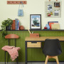 tonal office, tonal desk space, green office, green desk inspiration, calming desk space, Resene 