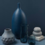 blue vase, table top, stormy blues, resene cello, resene seachange