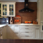 kitchen, neutrals, white kitchen, white cabinets, wood feature, vintage kitchen