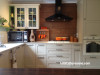 kitchen, neutrals, white kitchen, white cabinets, wood feature, vintage kitchen