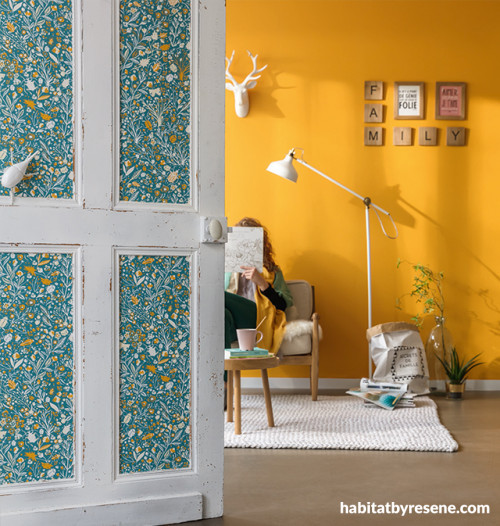 floral wallpaper, unique wallpaper ideas, wallpaper door, wallpapered door, patterned door, door diy