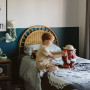 bedroom, kids bedroom, childrens bedroom, teal bedroom, teal feature wall, resene teal blue