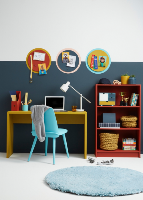 home office ideas, home office inspiration, study inspiration, kids study ideas, colourful interior