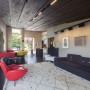 living room, lounge, ceiling inspiration, dark oak ceiling, timber ceiling, neutral colour scheme