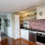 kitchen, white kitchen, mosaic tiles, kitchen splashback, feature splashback