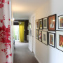 white hallway, white paint, gallery wall, white interior