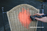 wicker chair makeover, diy, orange chair, orange paint, Resene Flamingo