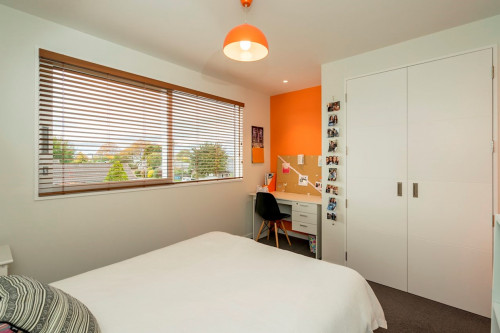kids bedroom inspiration, kids bedroom ideas, study nook ideas, home office design, orange feature