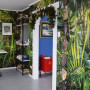 study, rainforest room, rainforest inspired, rainforest wallpaper, rainforest feature, home office