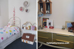 kids bedroom, childrens bedroom, gold drawers, gold dresser, white bedroom, resene akaroa 