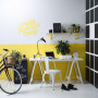 office, study, yellow study, yellow office, blackboard wall, blackboard paint, black and yellow