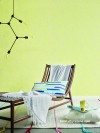 deck chair, summer inspired, yellow wallpaper, yellow interior, beach inspired 