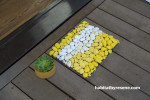stone mat, door mat, diy door mat, pebble mat, painted pebbles, painted stones, exterior ideas