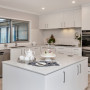 white kitchen, renovated kitchen, neutral kitchen, white kitchen island, interior design