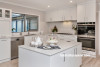 white kitchen, renovated kitchen, neutral kitchen, white kitchen island, interior design