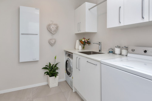 white laundry, neutral laundry, renovated laundry, laundry inspiration, interior design