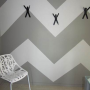 chevron wall, feature wall, geometric, hallway style, painting shapes