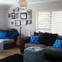 coastal cottage, modern cottage, living room, lounge, living area, neutrals, blue