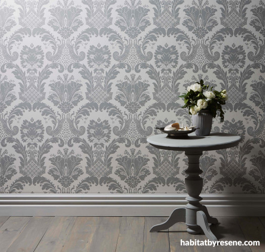 luxury wallpaper, grey, traditional