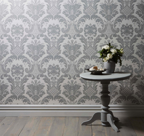 luxury wallpaper, grey, traditional