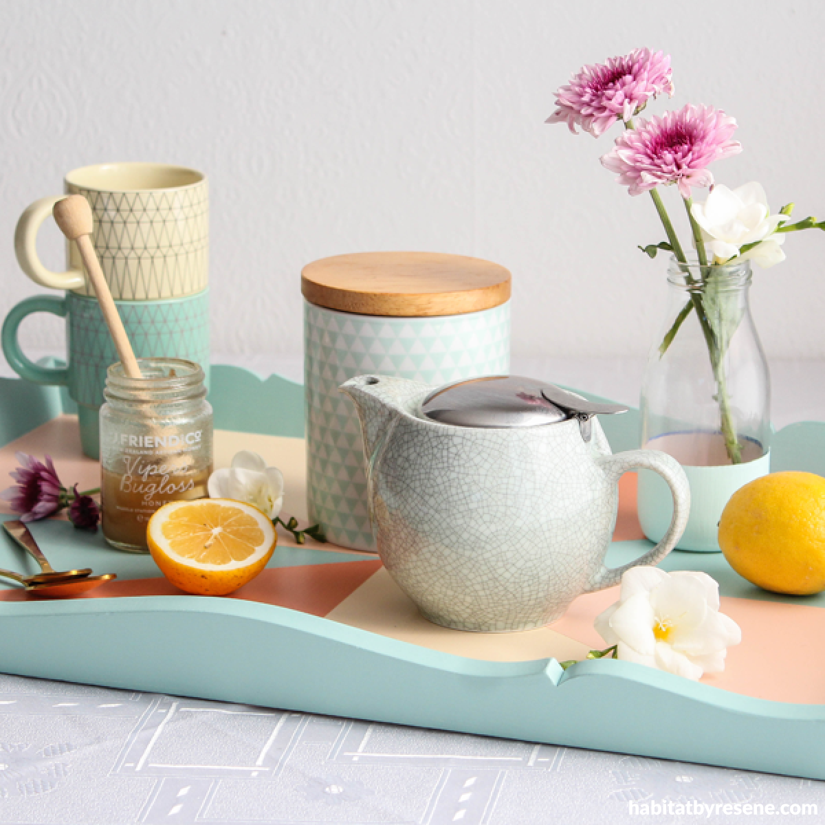 Easy DIY painted breakfast tray Habitat by Resene