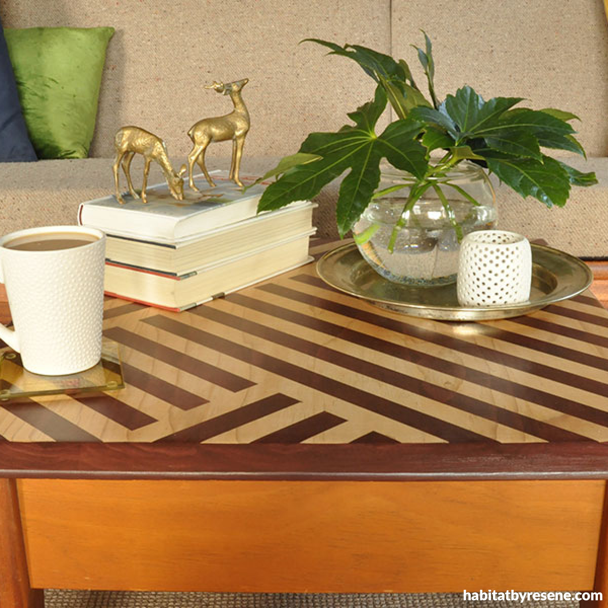 DIY stained pattern coffee table | Habitat by Resene