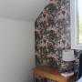 Floral Wallpaper, Velvet Headboard, Floral Bedroom, Resene Paint