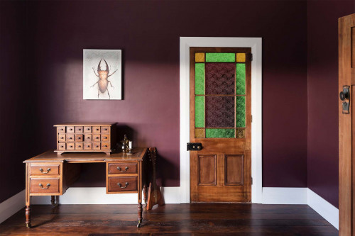 Burgundy living room