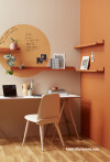 Orange interiors, Orange Paint, Resene Alert Tan, Resene Paint, Home Office