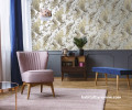 Two Toned Room, Wallpaper, Purple Interiors, Violet Interiors