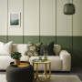 Two Toned Room, Green and Beige, Woodland, Green Interior