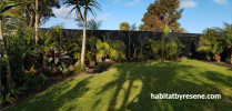 Tropical backyard, Black Fence, Resene Paint, Outdoor Paint, 