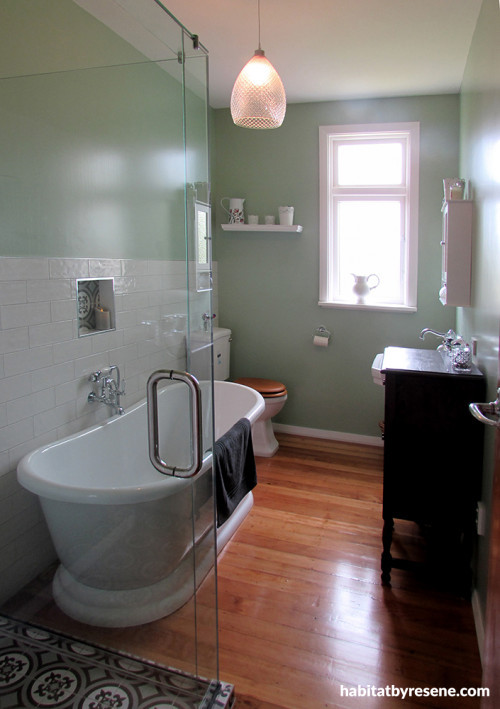 Bathroom Renovation, Green Bathroom, Pastel Bathroom, Freestanding Bath